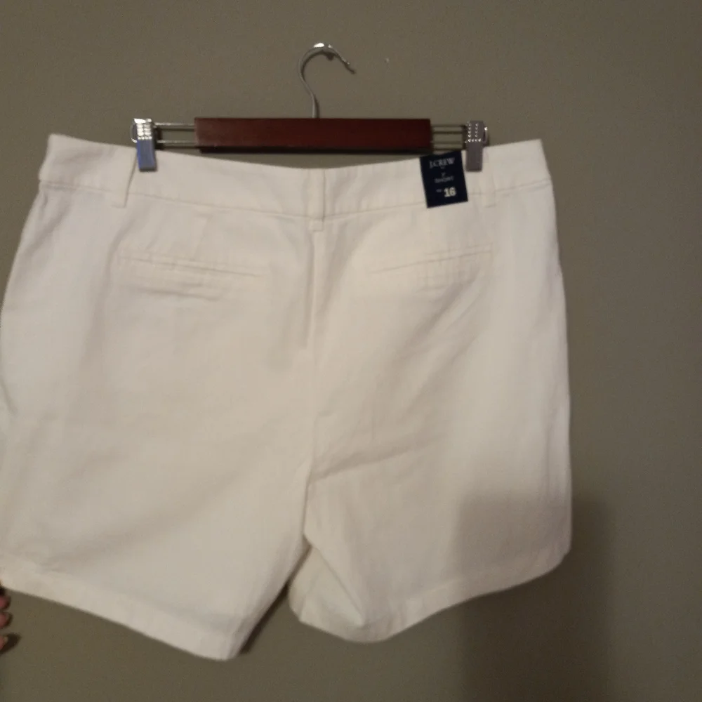 J. Crew 16 Preppy Cotton White 7" Shorts New! - Picture 3 of 9